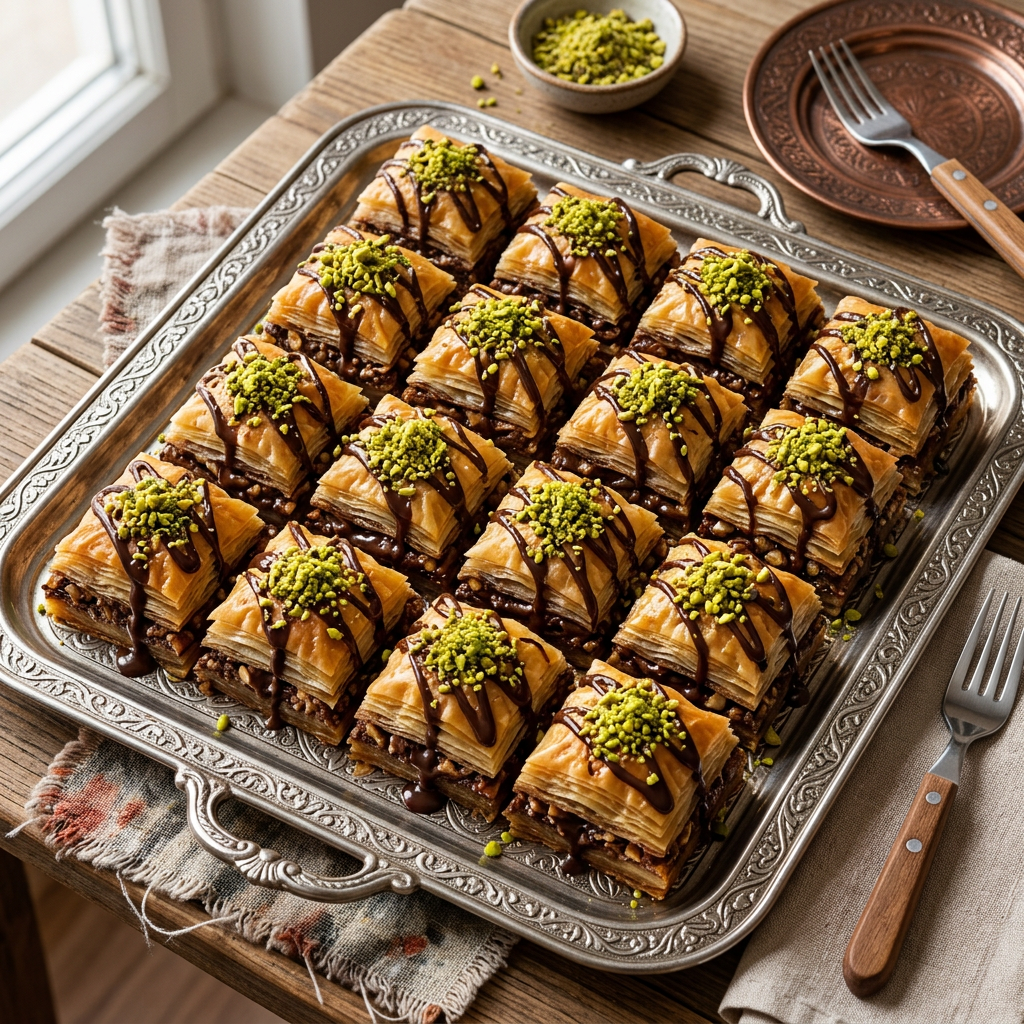 Baklava Czekoladowa kwadrat